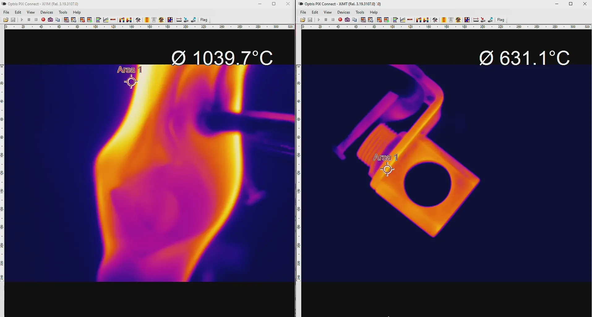 화염 경화 공정의 열 모니터링: 3.9 µm 적외선 센서로 화염을 투과해 측정